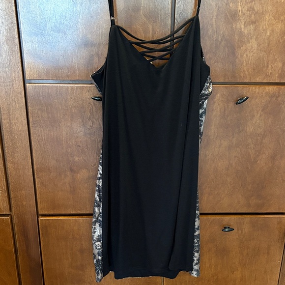 Source Unknown Black and Silver Mini Dress - Picture 2 of 2